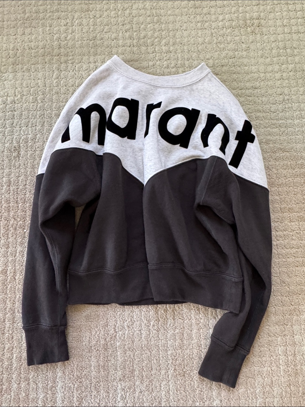 Isabel Marant Two-Tone Black & Cream Logo Sweatshirt